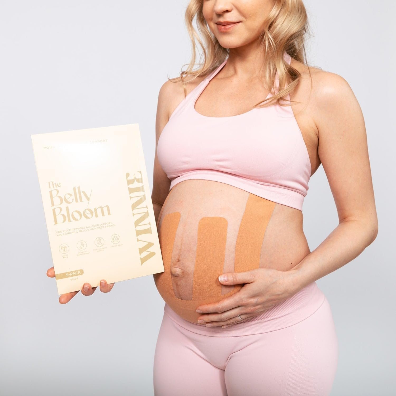 Belly Bloom Kinesiology Tape for Pregnancy (Beige) - Image 2