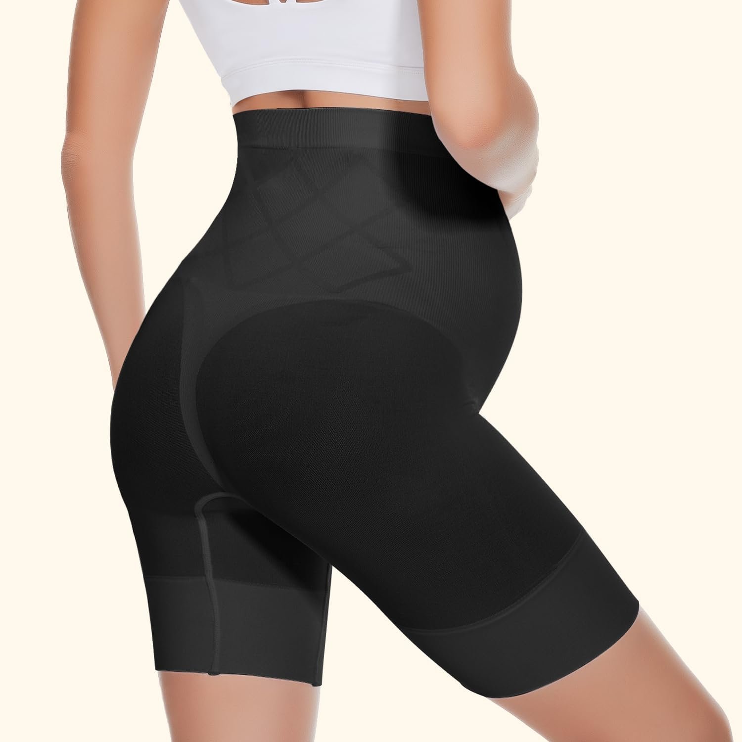 Womens Maternity Shapewear for Dresses, High Waisted Pregnancy Underwear Over Bump Belly Support Shorts 4-Pack - Image 5