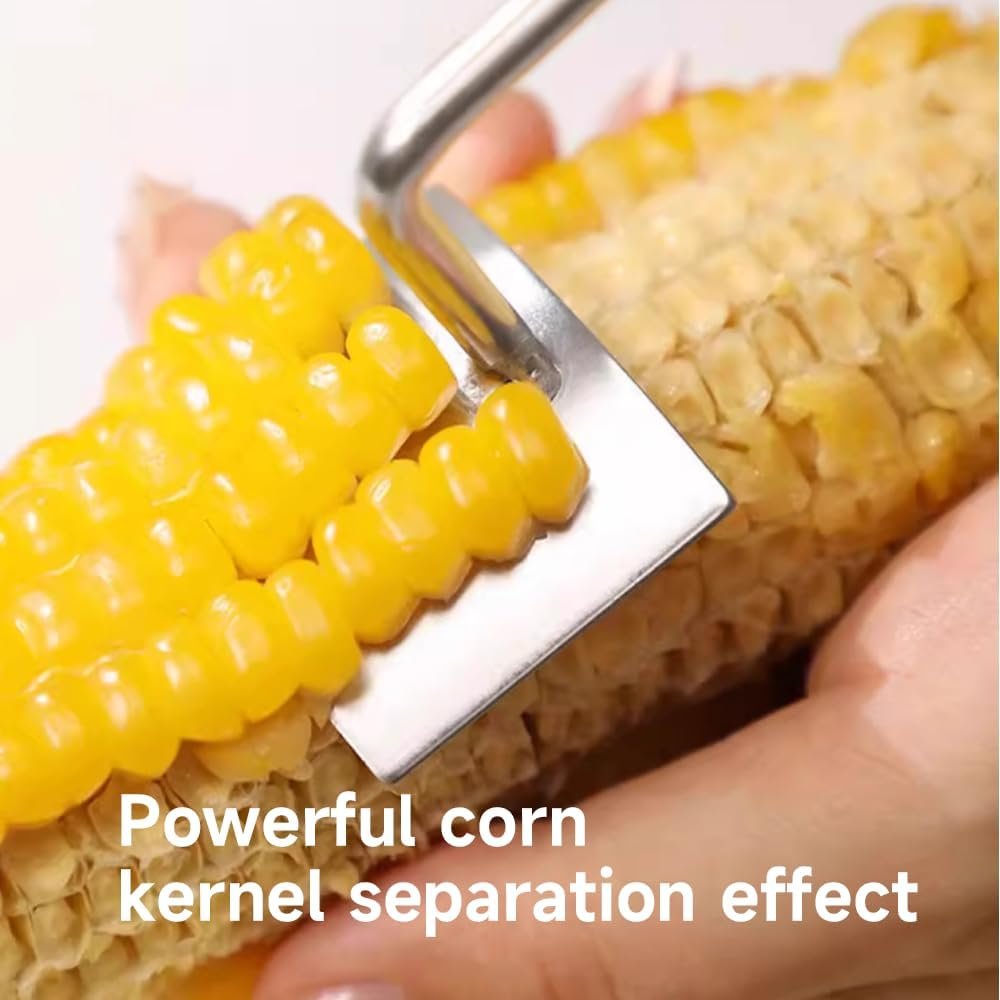 2026 New Corn Peeler, Corn Cob Stripper Tool Stainless Steel Corn Peeler for Corn on the Cob Multifunctional Kitchen Gadget Corn On Cob Remover Cutter Tool (Silver) - Image 3