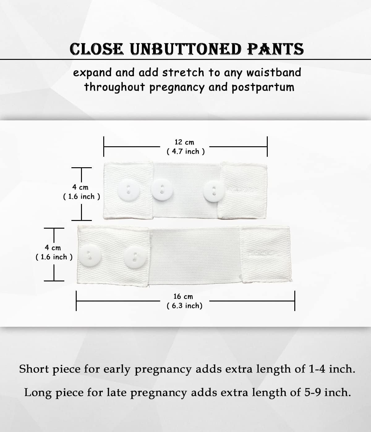 Plus Size Maternity Belly Band and Pants Extenders, White, 4X-Large - Image 2