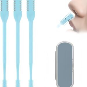 Nasal Hair Cutter Portable Travel Essentials for Men Women,2026 Nostril Hair Removal Tools Double Sided Indoor Outdoor,360° Rotating Manual Nose Hair Trimmer (Blue, 3 Pcs)