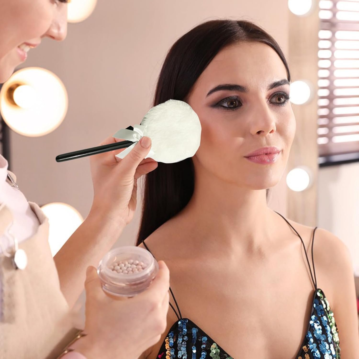 Soft Makeup Puff, Setting Powder Sponge, Reusable Puff with 6 Pieces Set, Lollipop Shape Tool with Smooth Blending Touch, Beauty Makeup Accessories, Powder for Foundation Contour Travel Use - Image 3