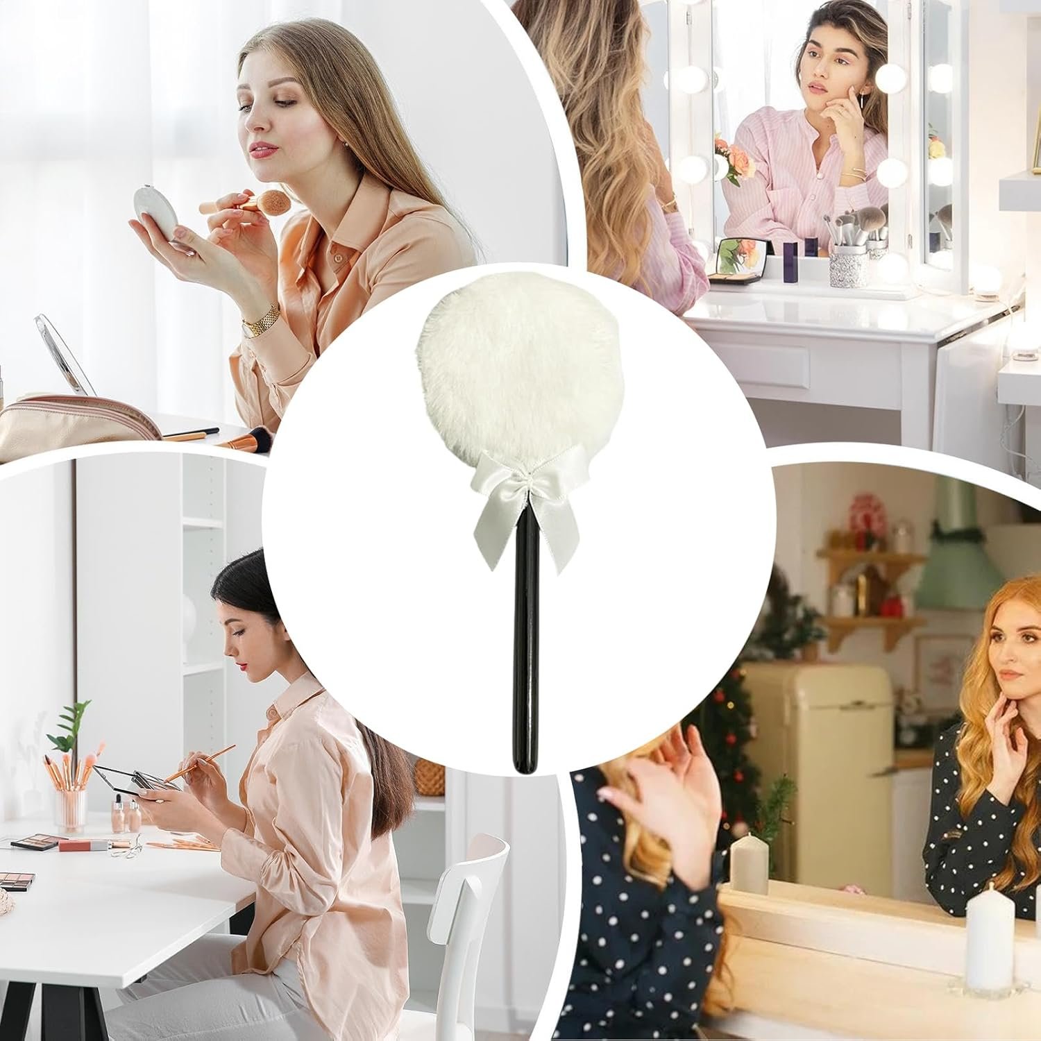 Soft Makeup Puff, Setting Powder Sponge, Reusable Puff with 6 Pieces Set, Lollipop Shape Tool with Smooth Blending Touch, Beauty Makeup Accessories, Powder for Foundation Contour Travel Use - Image 4