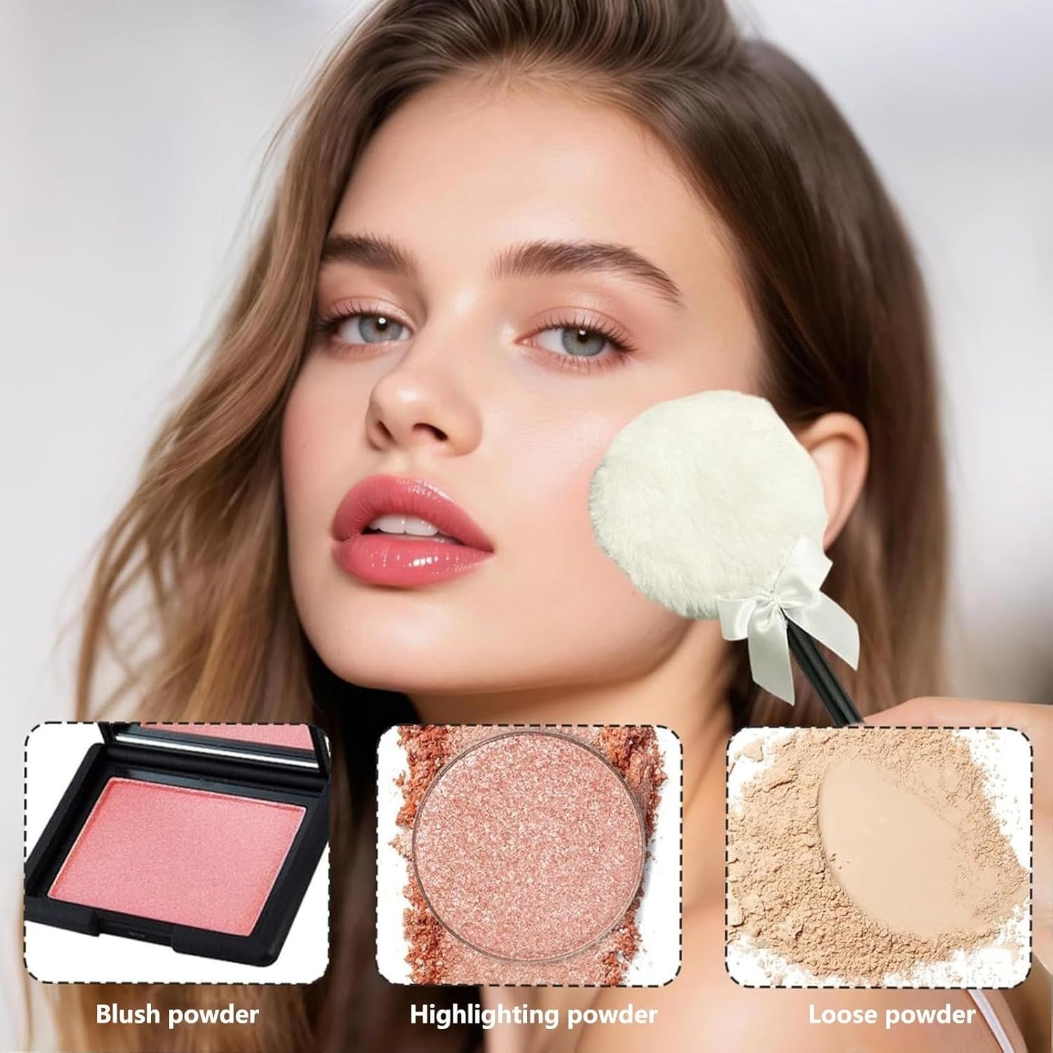 Soft Makeup Puff, Setting Powder Sponge, Reusable Puff with 6 Pieces Set, Lollipop Shape Tool with Smooth Blending Touch, Beauty Makeup Accessories, Powder for Foundation Contour Travel Use - Image 7