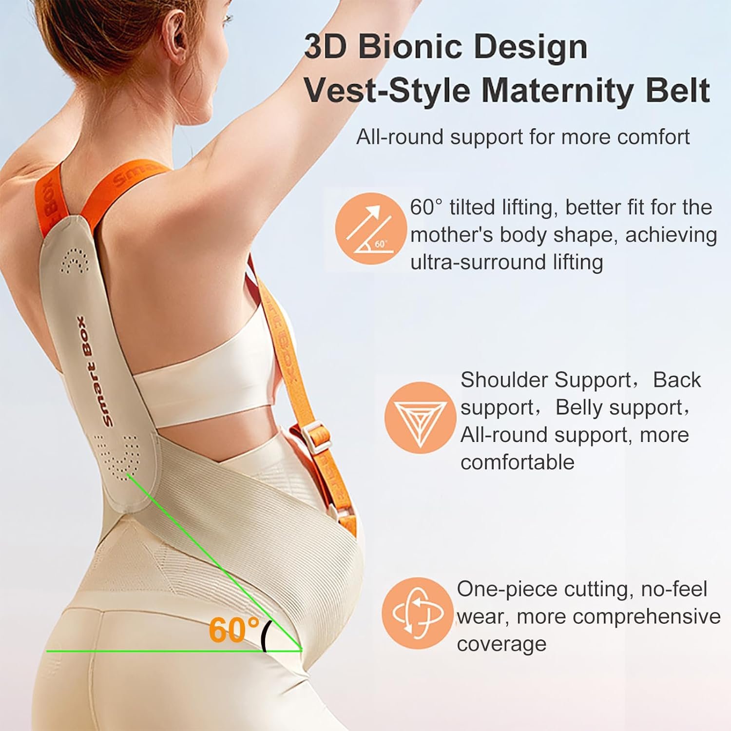 Belly Bands for Pregnant Women - Breathable Pregnancy Belly Support Belt with Adjustable Straps, Back Support, Pregnancy Waist Support Belt (Large) - Image 3
