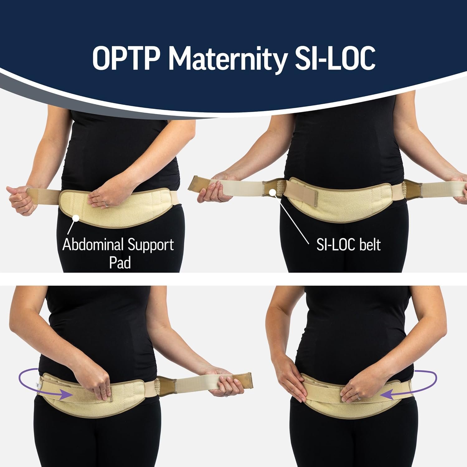 OPTP Maternity SI-LOC Support Belt – Comfortable Compression Pelvic Support Belt For Pregnancy and Postpartum SI Joint Belts for Women, Made in the USA – Small/Medium - Image 4