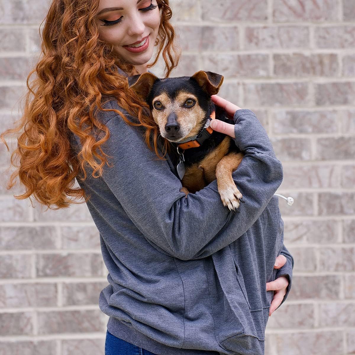 Unisex Big Pouch Hoodie Long Sleeve Pet Cat Dog Holder Carrier Sweatshirt - Image 2