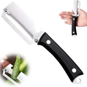 Premium Vegetable Peeler with Wooden Handle and Bottle Opener, 2026 New Stainless Steel Peeler, Multifunctional Peeling Tool for Kitchen Use, Durable Fruit Peeler for Home Cooks (Black)
