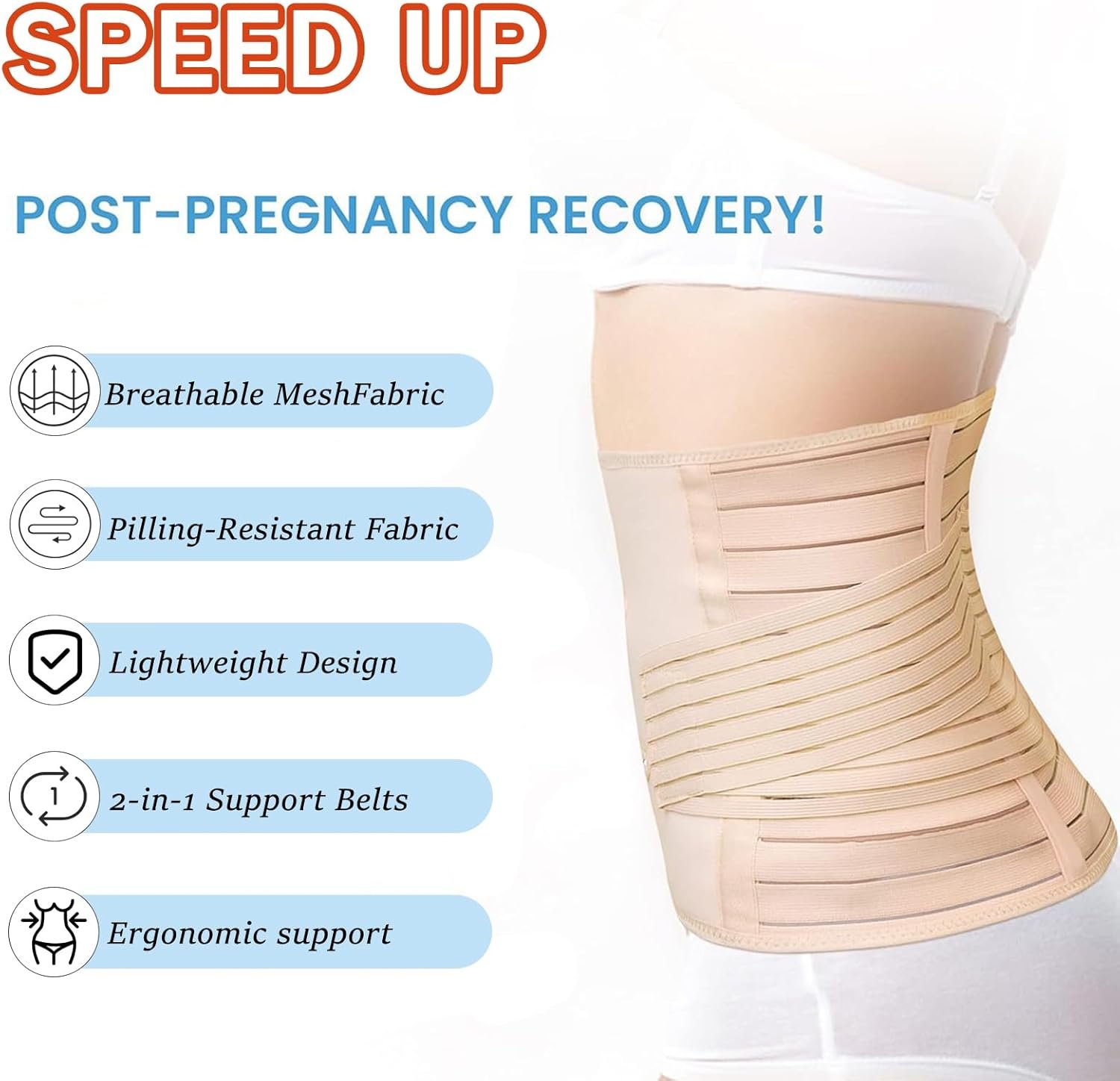 Postpartum Belly Band for Women,Belly Binder for Postpartum Support,Adjustable After Birth Belly Wrap,Belly Binder. - Image 5