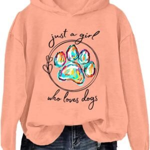 Just A Girl Who Loves Dogs Hoodie, Dog Mom Sweatshirt Pullover Hoodie