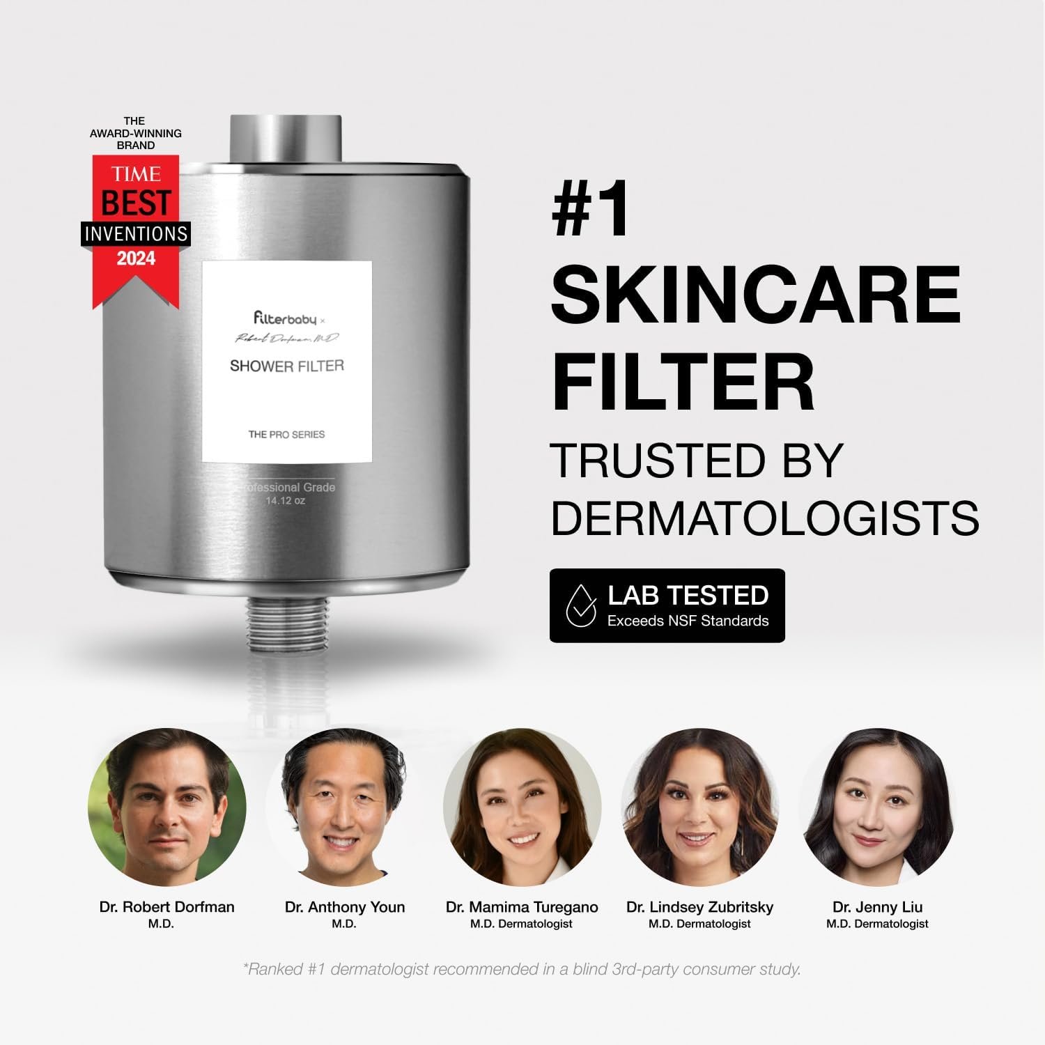 Filterbaby Titanium Shower Filter Pro - IAPMO Certified to NSF 177 Standard,Doctor Developed,Reduce up to 99% Chlorine/Chloramine/Lead/Certain Heavy Metals,Great Water Pressure,Long Lasting,Chrome. - Image 4