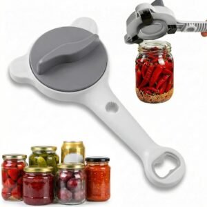 4-in-1 Jar Opener, 2026 New Multi-Functional Retractable Jar & Bottle Opener, Stainless Steel Jar Opener for Kitchen Use, Easy Grip Opener for Arthritis Sufferers (1, Gray)