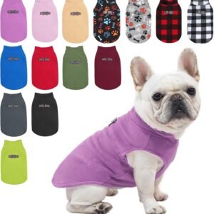 BEAUTYZOO Dog Fleece Vest Sweater Winter Jacket for Small and Medium Dogs with D-Ring Leash Cold Weather Coat Hoodie for XS S M Dogs Boy or Girls