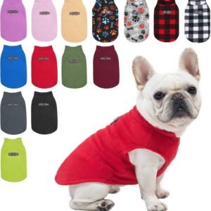 BEAUTYZOO Dog Fleece Vest Sweater Winter Jacket for Small and Medium Dogs with D-Ring Leash Cold Weather Coat Hoodie for XS S M Dogs Boy or Girls