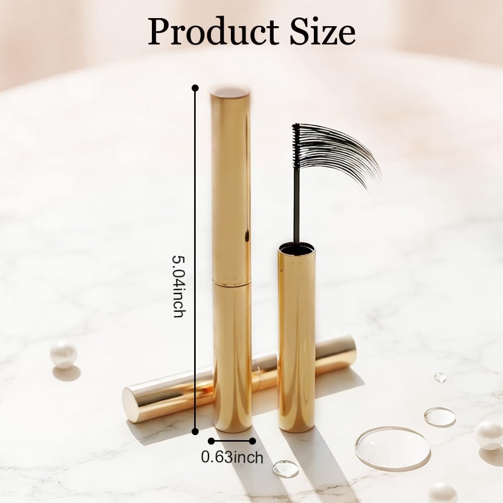 Ultra-Fine Lengthening Waterproof Quick-Dry Mascara, Waterproof Quick Drying Curling Mascara, Iron Mascara, 3D Curling Eyelash Long, Lasting Smudge-Proof No Clumping (Black+Brown) - Image 4