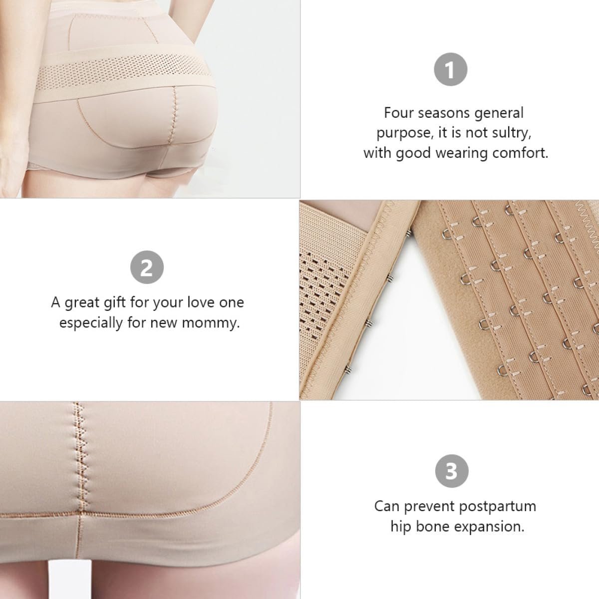 Postpartum Abdominal Belt Pelvic Correction Female Abdominal Band Slimming Bellyband Beige M Waist Cincher for Postpartum Support and Waist Shaping - Image 3