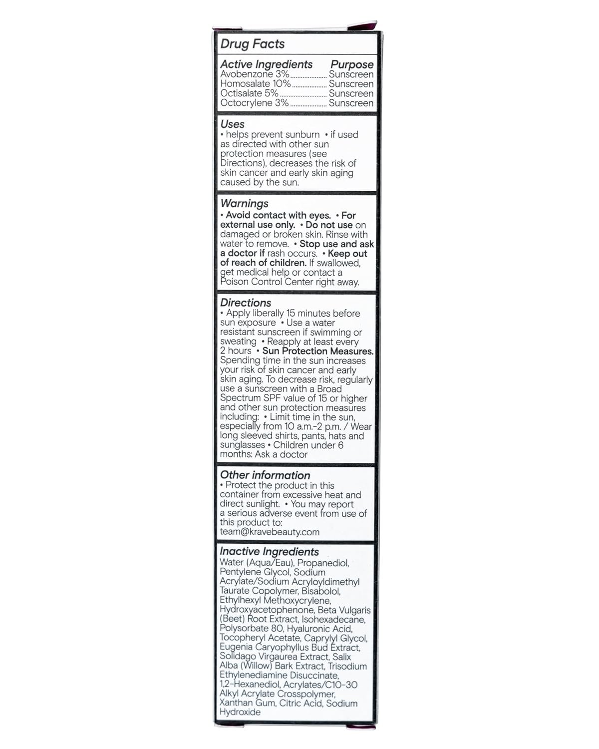 KraveBeauty Beet The Sun Lightweight Sunscreen SPF 40 PA+++, Broad Spectrum Facial Sunscreen with Beet Root Extract & Hyaluronic Acid, Non-Greasy Daily SPF Lotion for Face, Fragrance Free, 50 mL - Image 3