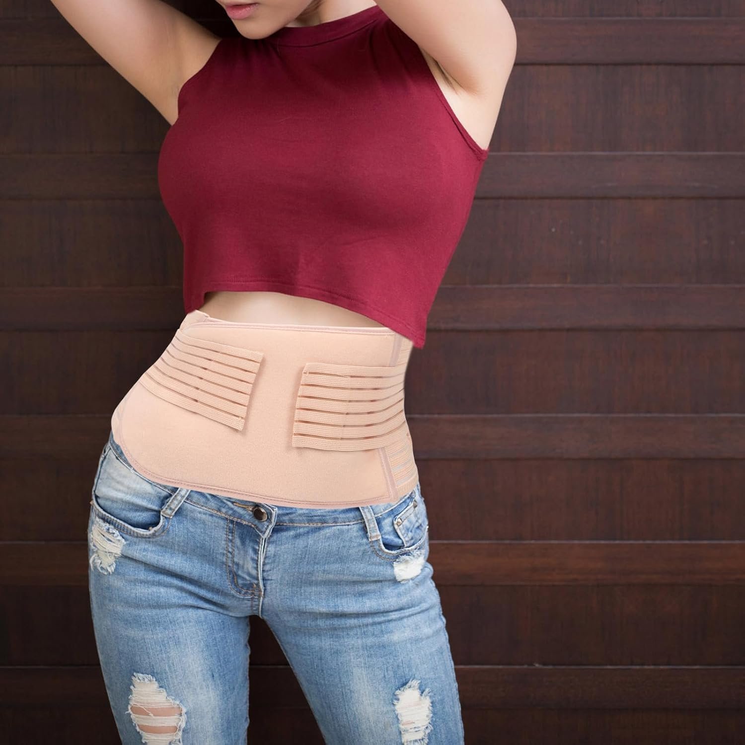 Postpartum Belly Band Abdominal Binder Breathable Polyester Waist Girdle for Women Postnatal and Hip Support - Image 5