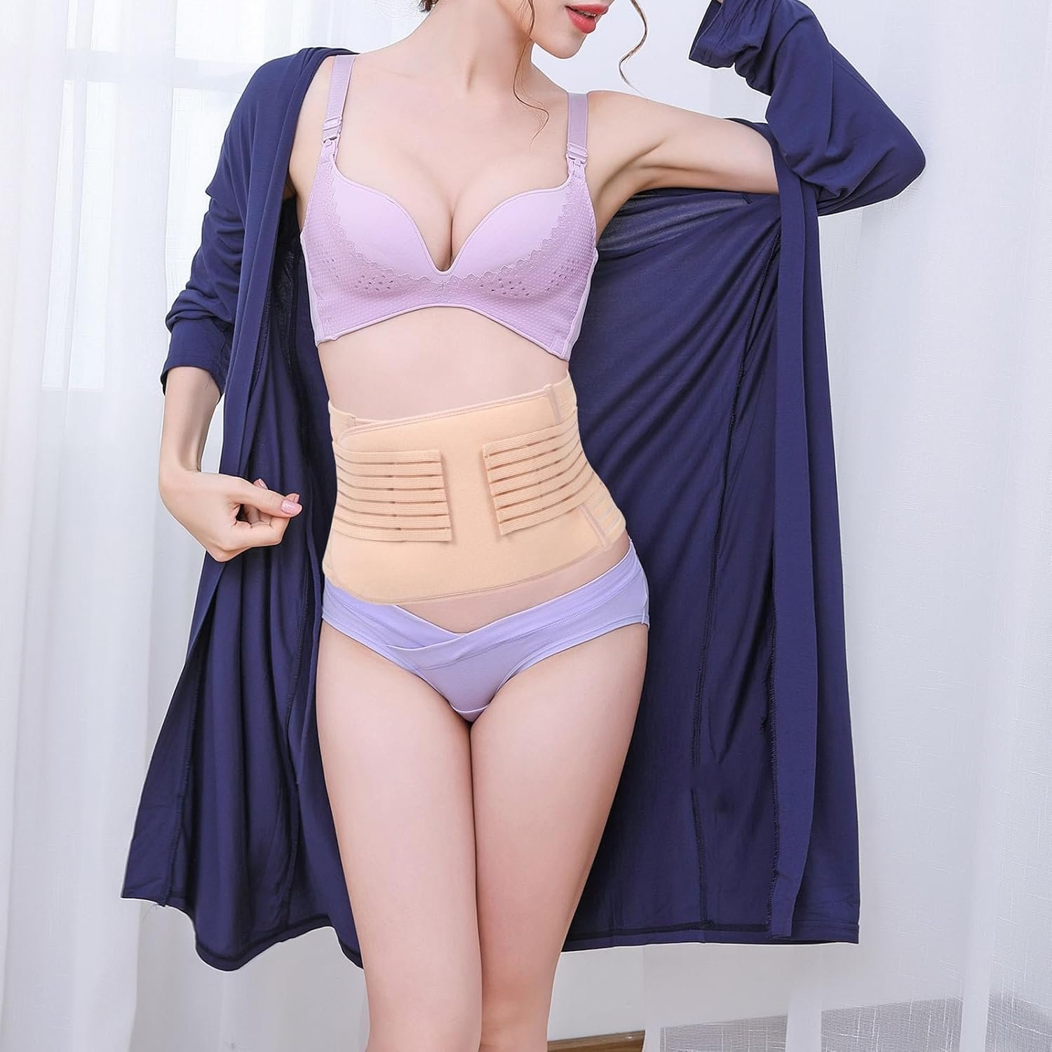 Postpartum Belly Band Abdominal Binder Breathable Polyester Waist Girdle for Women Postnatal and Hip Support - Image 7