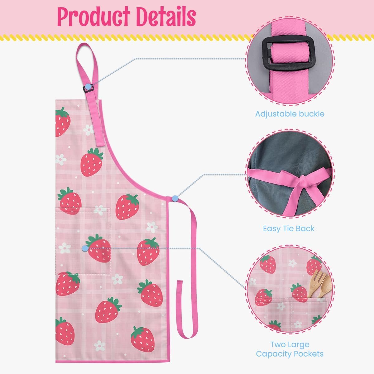 SANDJEST Kids Apron with Chefs Hat Set, Kitchen Apron Gifts - Image 5