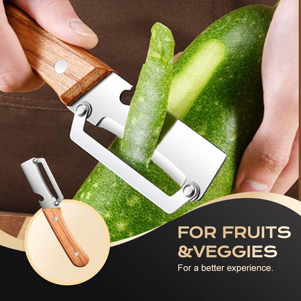 Multi Functional Vegetable Peeler for Kitchen, Ultra Sharp Stainless Steel Veggie, Fruit, Carrot, Orange & Potato Peeler with Ergonomic Handle, Julienne Peeler & Bottle Opener, Fruit Peeler (2pcs) - Image 3