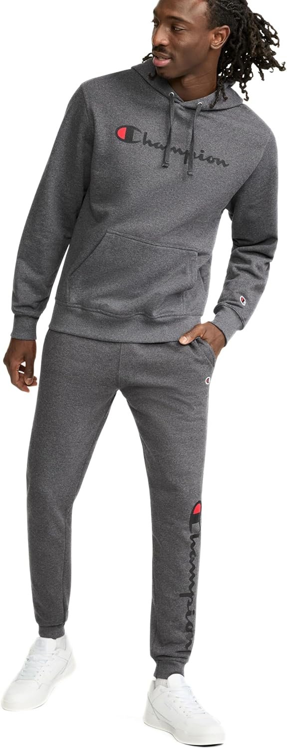 Champion Men's Pullover Fleece Hoodie, Standard Fit, Midweight, Script Logo, Available in Regular and Big & Tall - Image 3