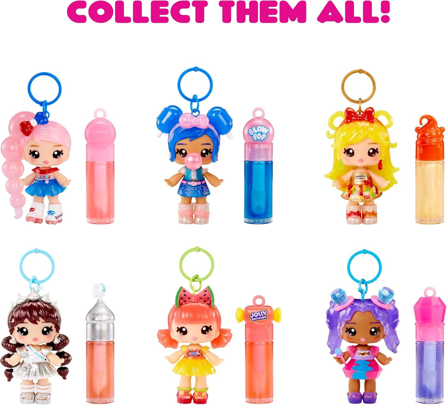 Yummiland x Licensed Sweets Lip Gloss Doll: JOLLY RANCHER Includes DIY Lip Gloss + Removable Keychain, Cosmetic Play, Collectible, Ages 4+ - Image 6