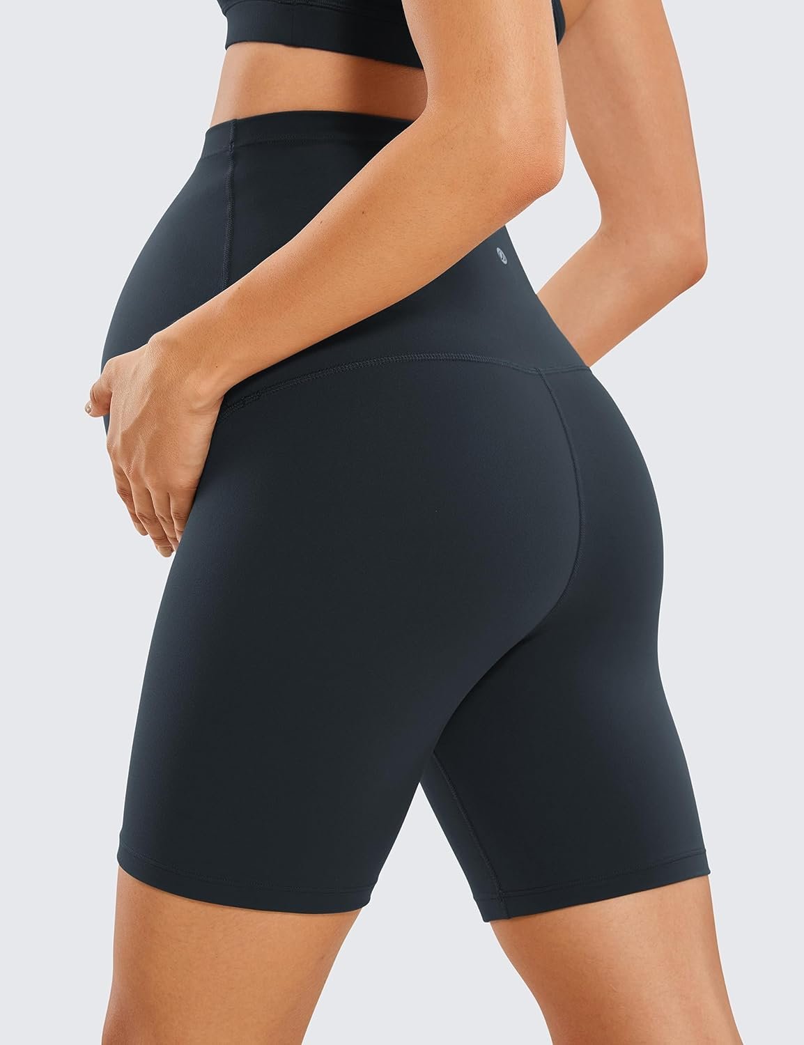 CRZ YOGA Butterluxe Maternity Biker Shorts 6" - Over The Belly Pregnancy Yoga Workout Womens Activewear Buttery Soft - Image 3