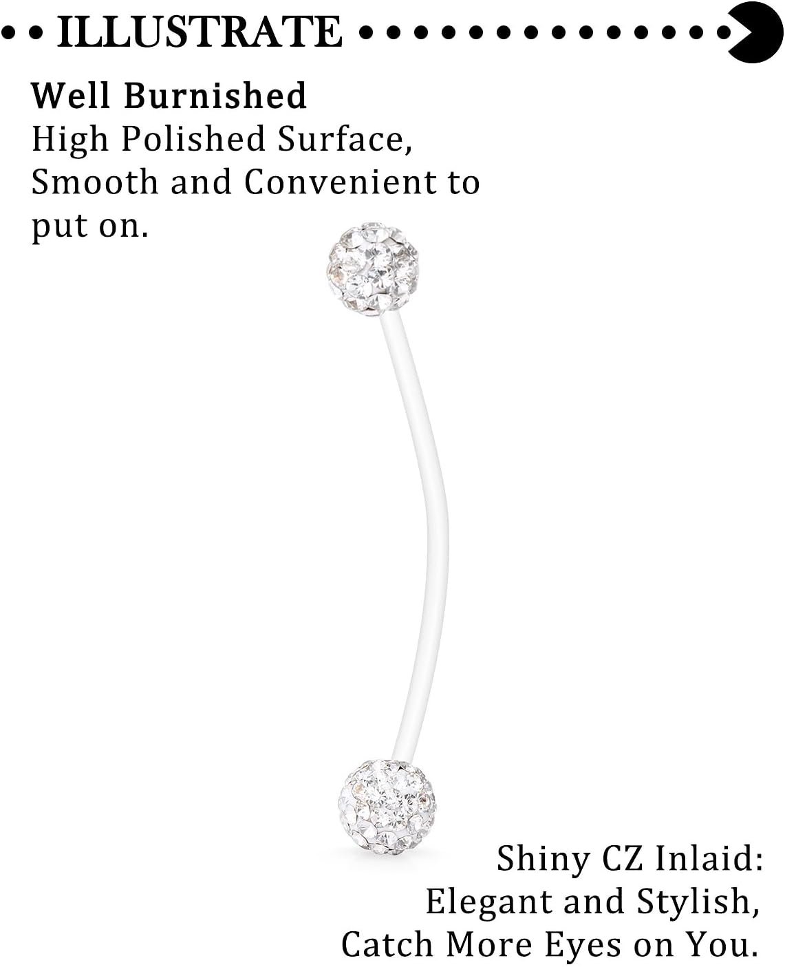 Hoeudjo Pregnancy Belly Rings Maternity Belly Button Rings Plastic Long Bar Navel Ring for Maternity Sport Pregnant Women Different Length 18/32/35/38mm - Image 3
