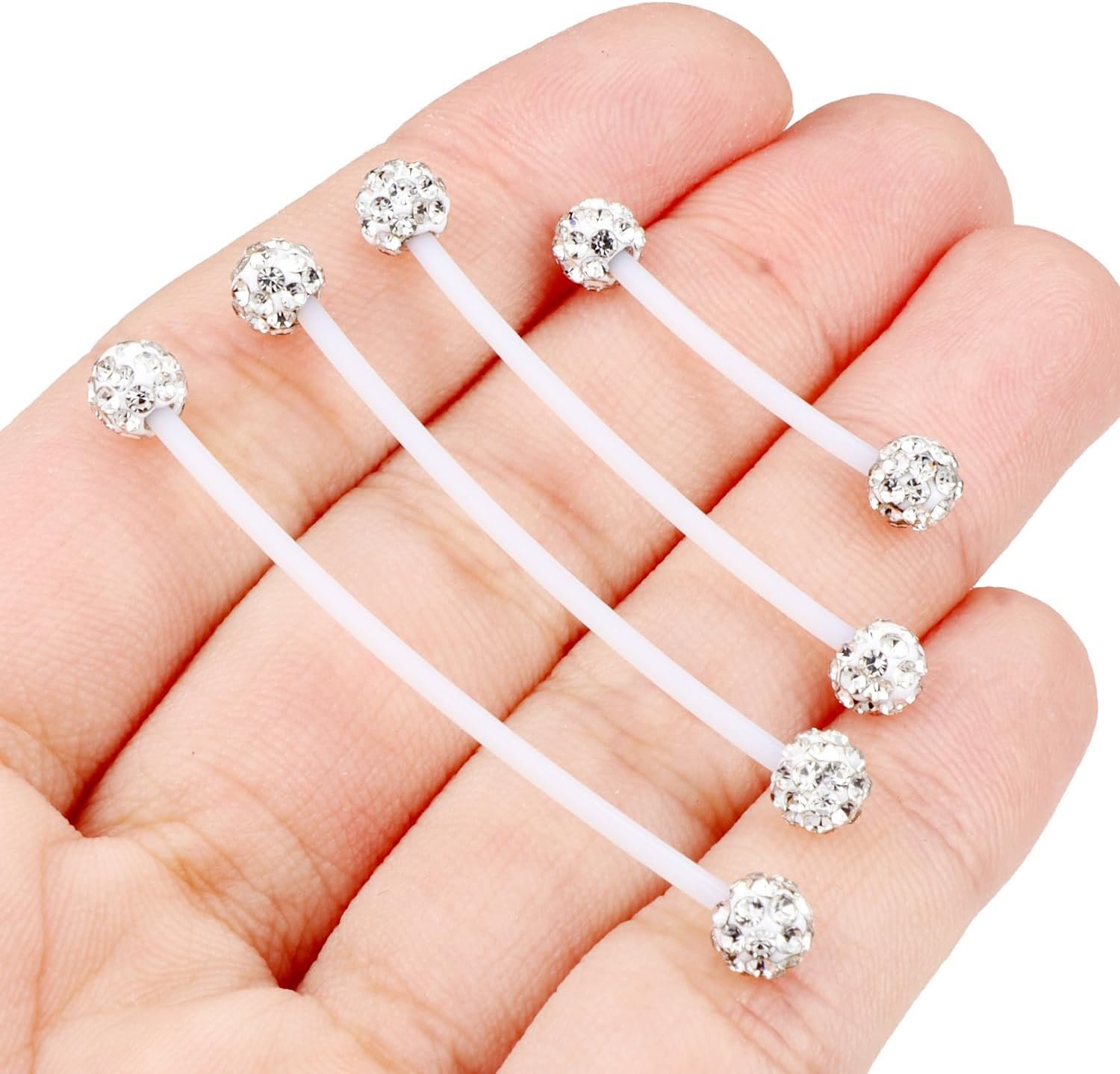 Hoeudjo Pregnancy Belly Rings Maternity Belly Button Rings Plastic Long Bar Navel Ring for Maternity Sport Pregnant Women Different Length 18/32/35/38mm - Image 4