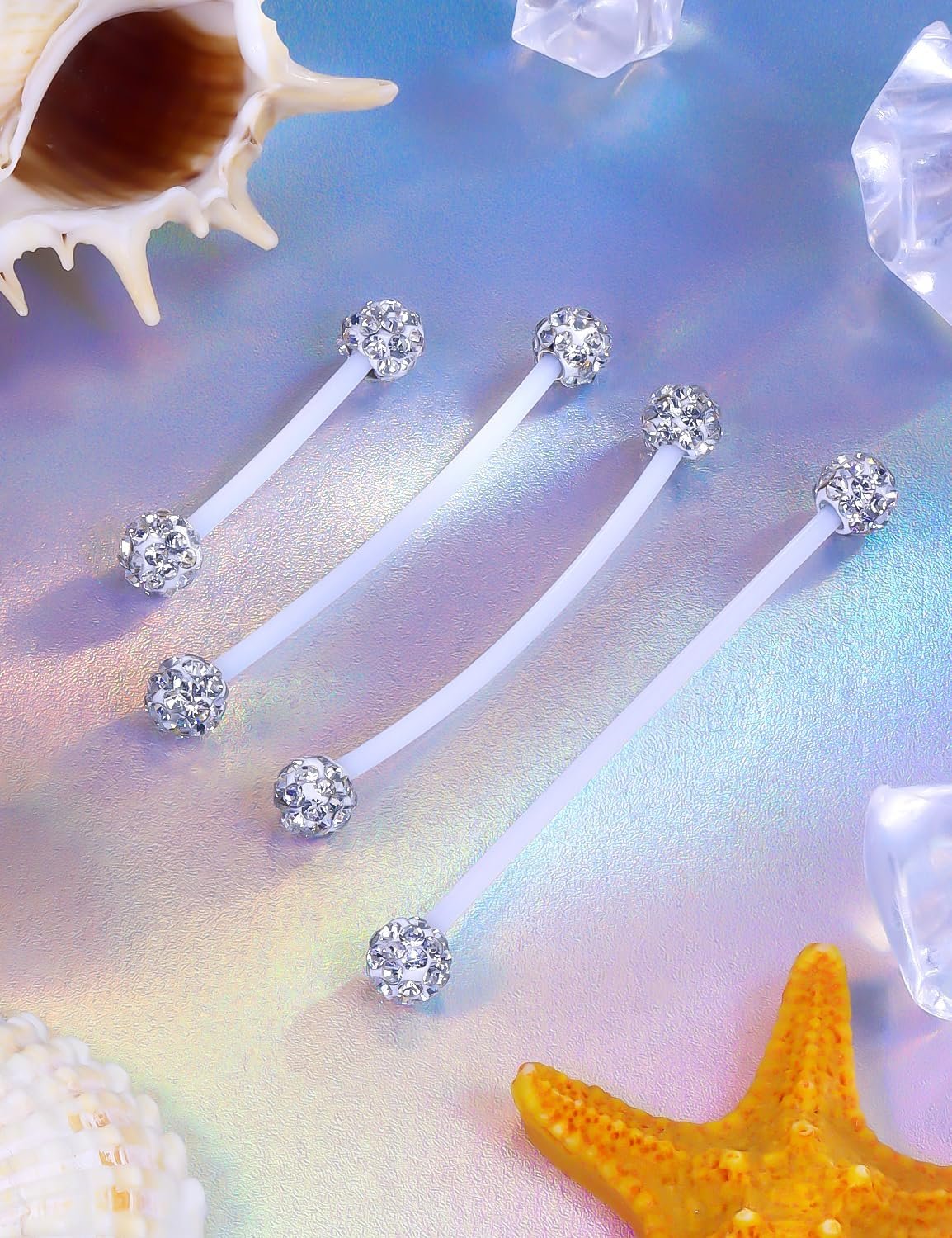 Hoeudjo Pregnancy Belly Rings Maternity Belly Button Rings Plastic Long Bar Navel Ring for Maternity Sport Pregnant Women Different Length 18/32/35/38mm - Image 5