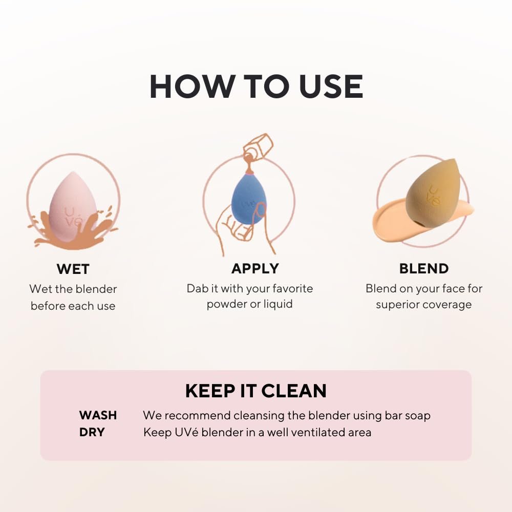 PURE Teardrop Makeup Blender Sponge, Streak Free Application of Liquid, Powder & Cream Foundation, Professional Complexion Blending Tool, Cruelty Free, Vegan, Latex Free - Image 3