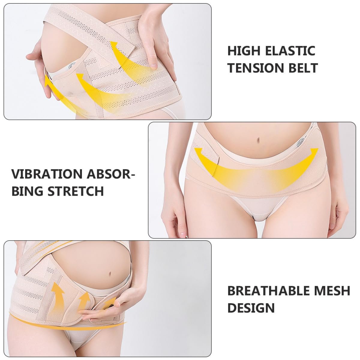 Maternity Belt Pregnancy Band Abdomen Support Belt Breathable Fully Adjustable Pelvic Pressure Relieving Band Skin Color M under 100lbs Pregnant Women - Image 4