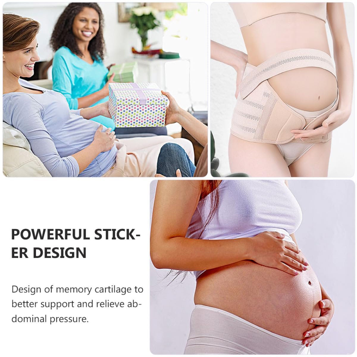 Maternity Belt Pregnancy Band Abdomen Support Belt Breathable Fully Adjustable Pelvic Pressure Relieving Band Skin Color M under 100lbs Pregnant Women - Image 8