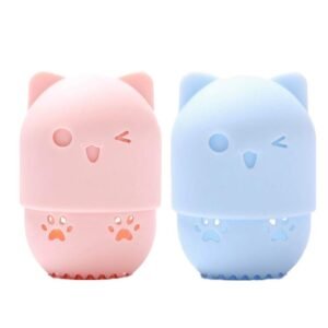 2 Pcs Beauty Blender Holder Makeup Sponge Holder Beauty Blender Travel Case Cute Cat Shape Cosmetic Sponge Drying Holder