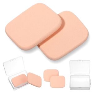 2 Pcs Foundation Sponge, Rectangle Makeup Sponges for Foundation, for All Skin Types, Powder Puff for Flawless Application, Wet and Dry Dual Use