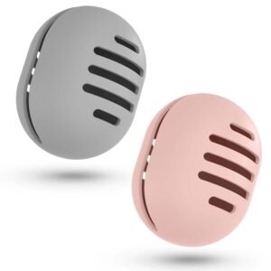 2 Pcs Makeup Sponge Holder,Double-Sided Breathable Silicone Beauty Make Up Blender Case for Travel or Daily,Shatterproof Make-up Travel Case Quick Drying Easy to Carry,Grey+Pink