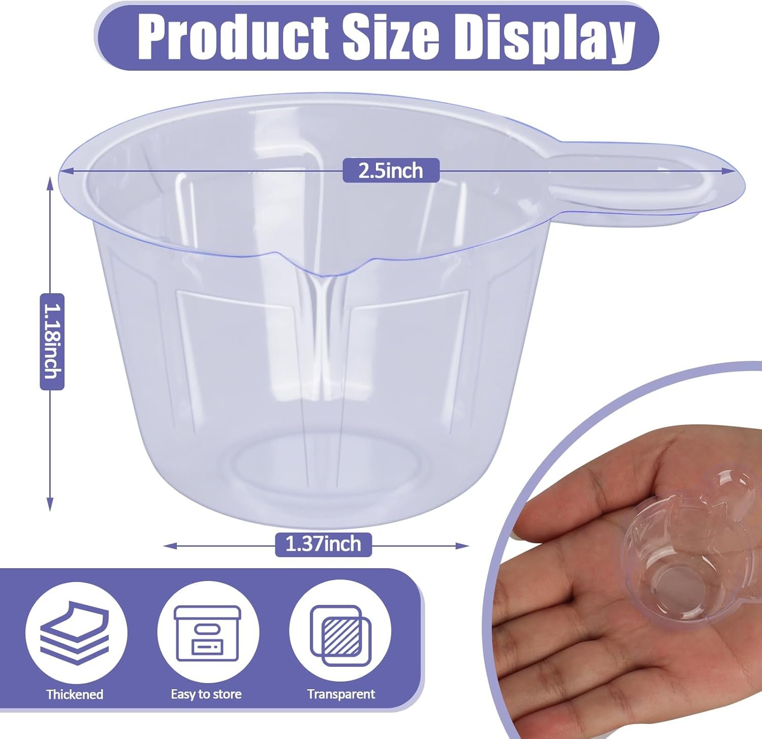 200 Pack Urine Cups, 40ML Thicken Plastic Disposable Urine Cups Urine Specimen Container Cup Pee Cup for Ovulation Testing, Pregnancy Confirm, pH Test - Image 2