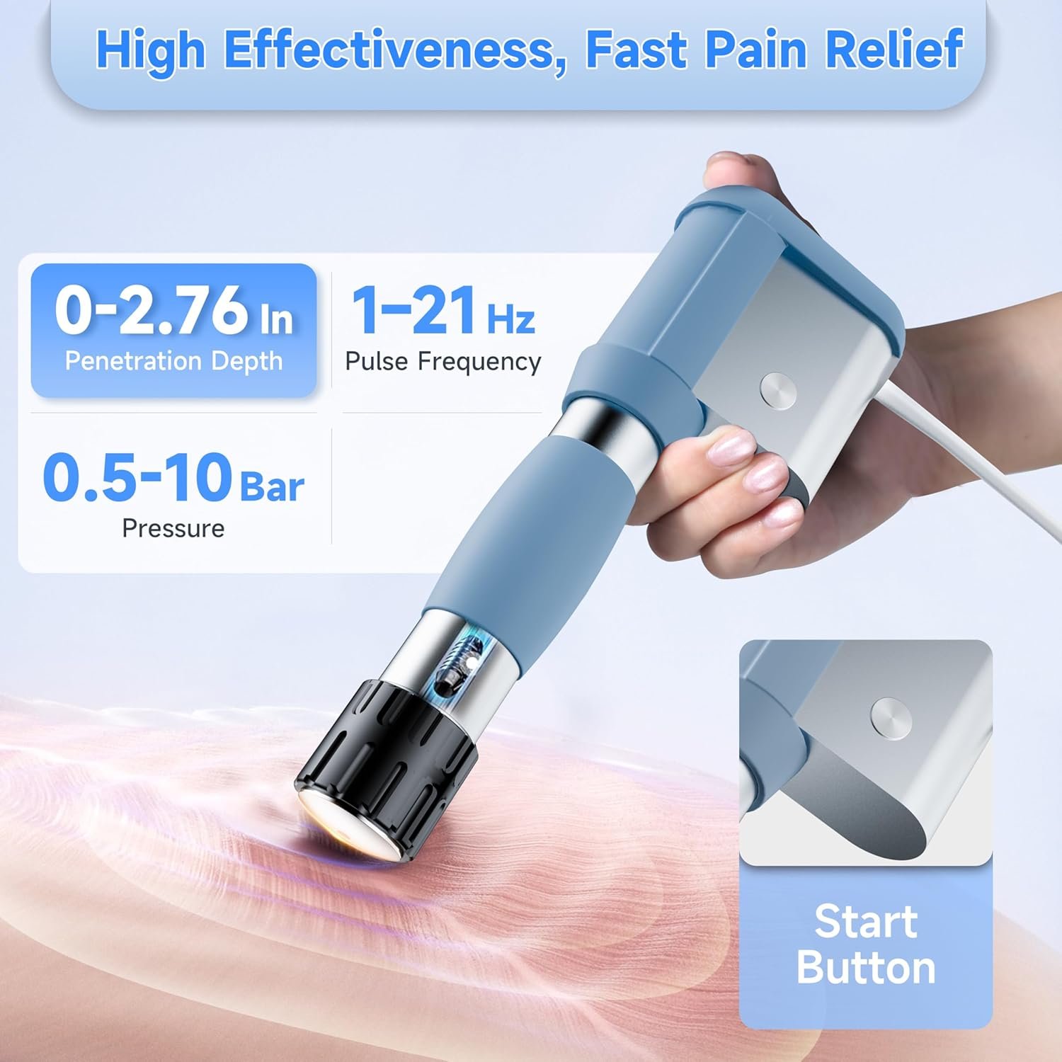 2026 MODOY Shockwave Therapy Machine for Joint/Muscle Pain Relief, FSA/HSA Eligible Shockwave Therapy, Non-Invasive Extracorporeal ESWT Shock Wave Therapy Device, Ideal for Home & Clinical Use(White) - Image 2