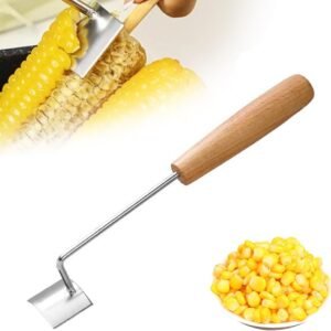2026 New Corn Peeler, Corn Cob Stripper Tool Stainless Steel Corn Peeler for Corn on the Cob Multifunctional Kitchen Gadget Corn On Cob Remover Cutter Tool (Wood)