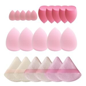 21 pcs Makeup Sponge Bulk:Makeup Sponges 21 Pcs for Liquid, Cream, and Powder, Multi-colored Pink make up sponges for foundation