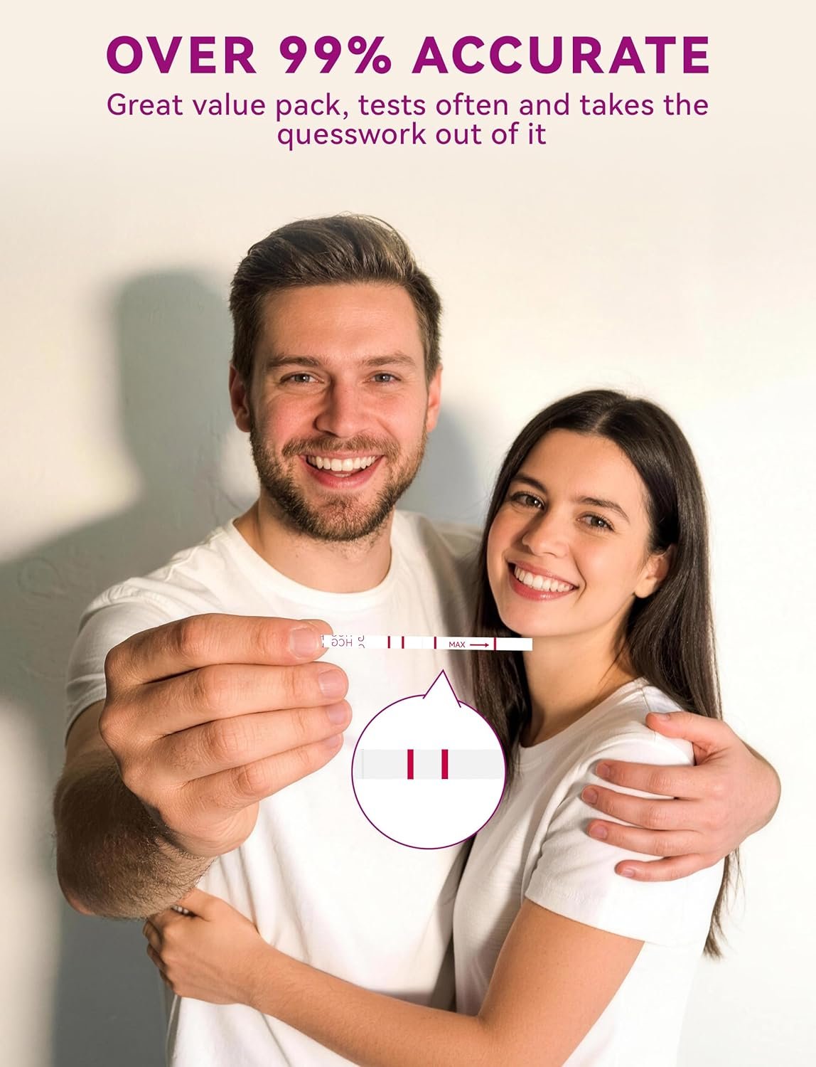 25 Count Pregnancy Tests with Cups, Bulk Pregnancy Test Strips for Detection at Home, Individually Wrapped Fertility Tests, Over 99% Accuracy Pruebas de Embarazo - Image 2