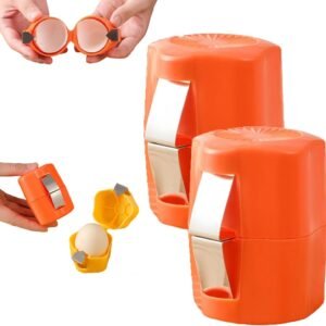 2PCS Egg Shell Opener, 2026 New 304 Stainless Steel Egg Cracker Tool Multifunctional Eggs Peeler Handheld Kitchen Gadget for Kitchen, Cooking, Baking (Orange)