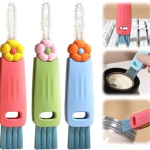 3 in 1 Cup Lid Cleaning Brush, 2025 New Crevice Cleaning Brush for Bottle Gap Tight Spaces, 3 in 1 Multifunctional Cleaning Portable Cup Lid Cleaner with Brush