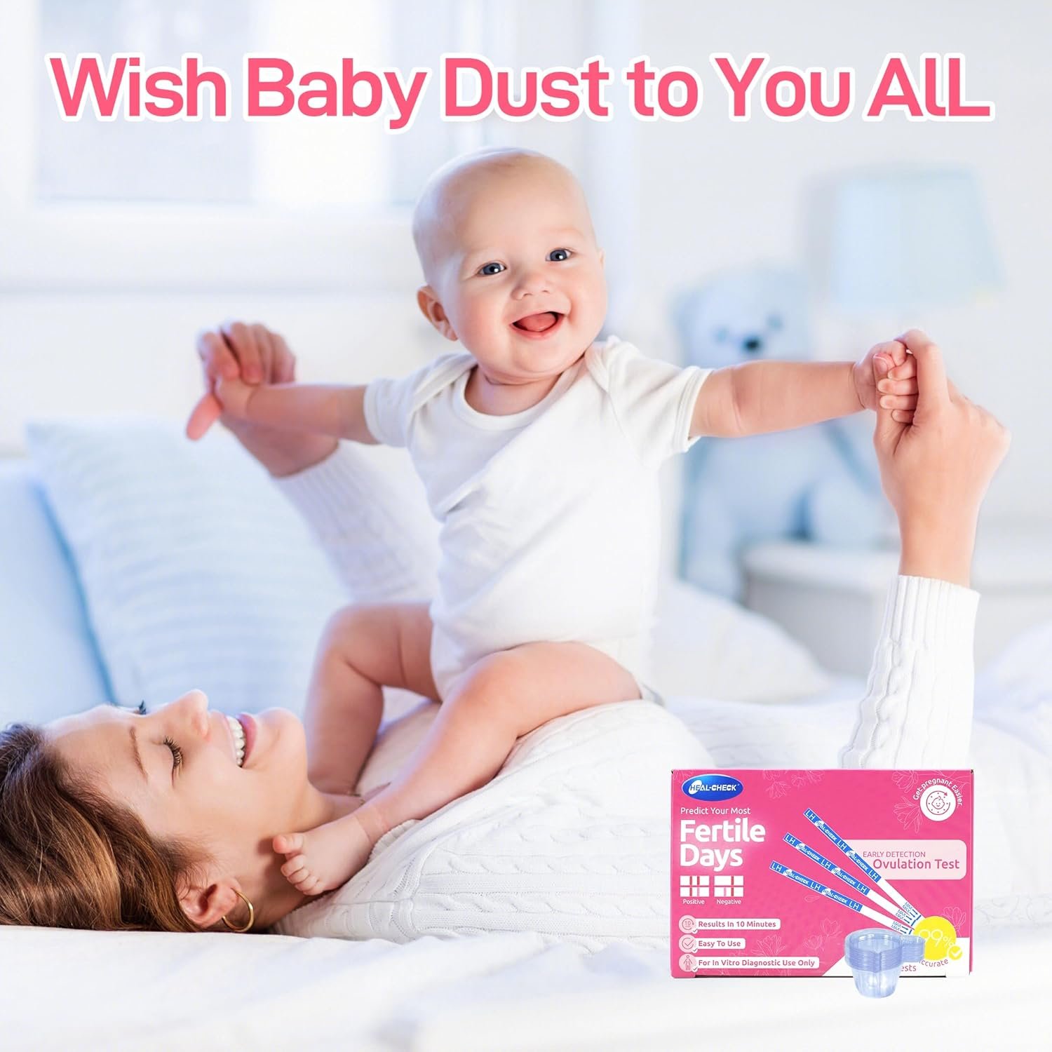 30 Count Ovulation Test Strips with Cups, Bulk Ovulation Test Strips for Women, Ovulation Predictor Kit, Accurate Fertility Tests for Home, Individually Wrapped 5mm LH - Image 2