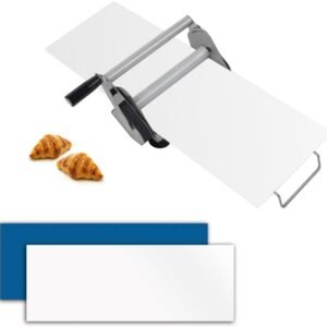 304 stainless steel Folding Dough Sheeter Machine - 12" Manual Dough Roller with 1-20mm Adjustable Thickness, 2 Sheeter Boards for Pizza, Croissants, Pastry & Fondant Table Top Design Board 31.5inch