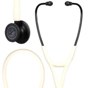 3M Littmann Cardiology IV Diagnostic Stethoscope, 6186C, More Than 2X as Loud, Weighs Less, 27" Alabaster Satin-Finish Tube for Added Comfort, Flexibility and Cleanability, Black-Finish Chestpiece