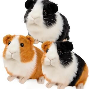 3pc Guinea Pig Stuffed Animals - Realistic Plush Cute Plushie Toys for Kids, Small Live Animals Pet Doll Toy for Boys Girls Birthday