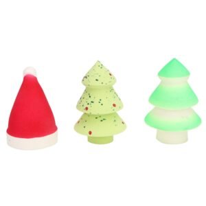 3pcs Christmas Theme Makeup Sponge Set, Blending Beauty Sponge with High Elasticity and Breathable Design, Cute Holiday Shaped Blender for Liquid Cream