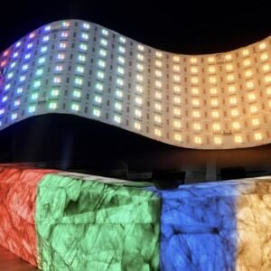 4-Pack LED Backlight Sheet 24V 45W RGBW3000K White, 19.3X9.6 inches Each Unit, Dimmable Flexible LED Panel Sheet for Backlit Translucent Stone/Marble/Onyx/Quartz Countertops Walls